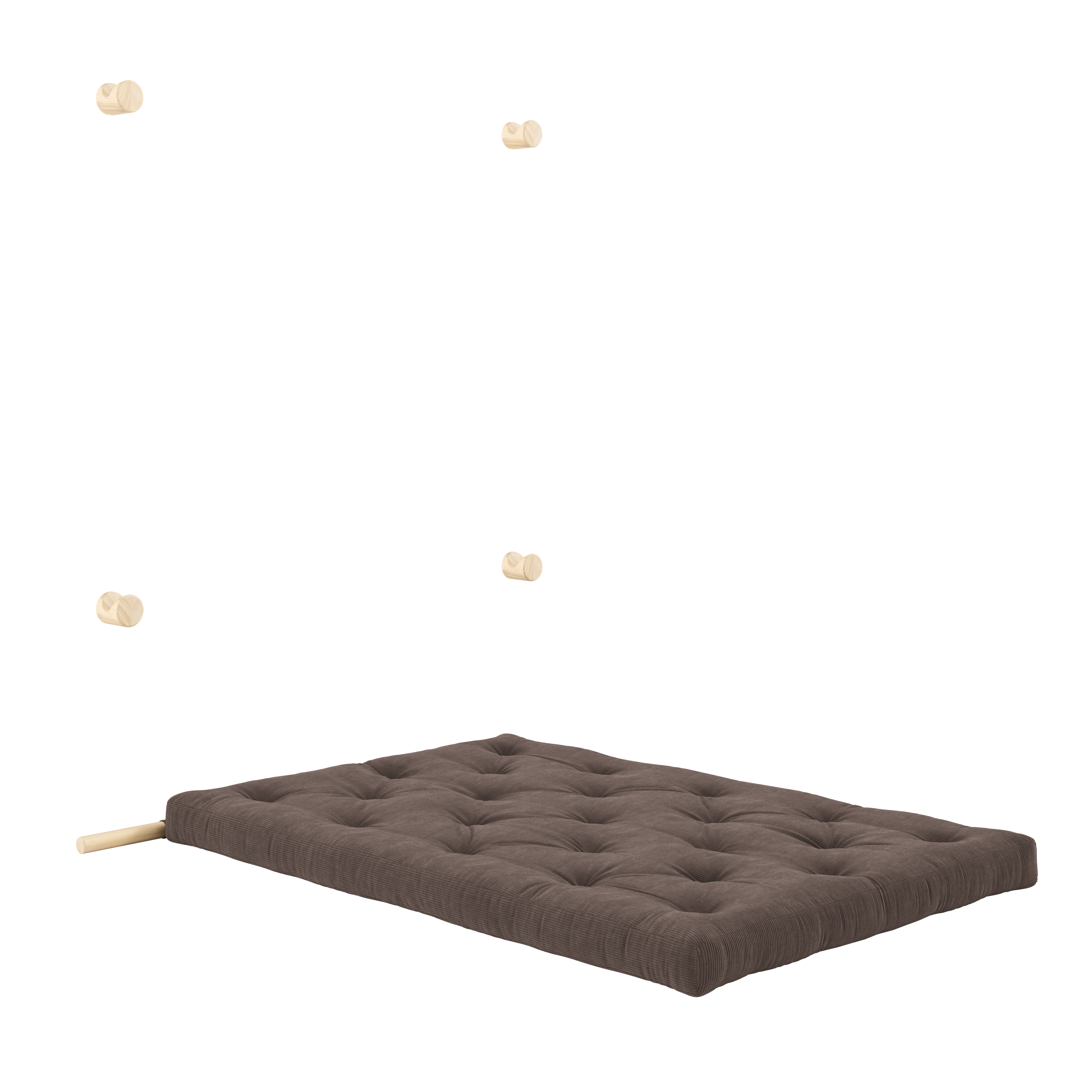 HOOKED RAW 135 x 200 W. BRAVO MATTRESS CHOCOLATE