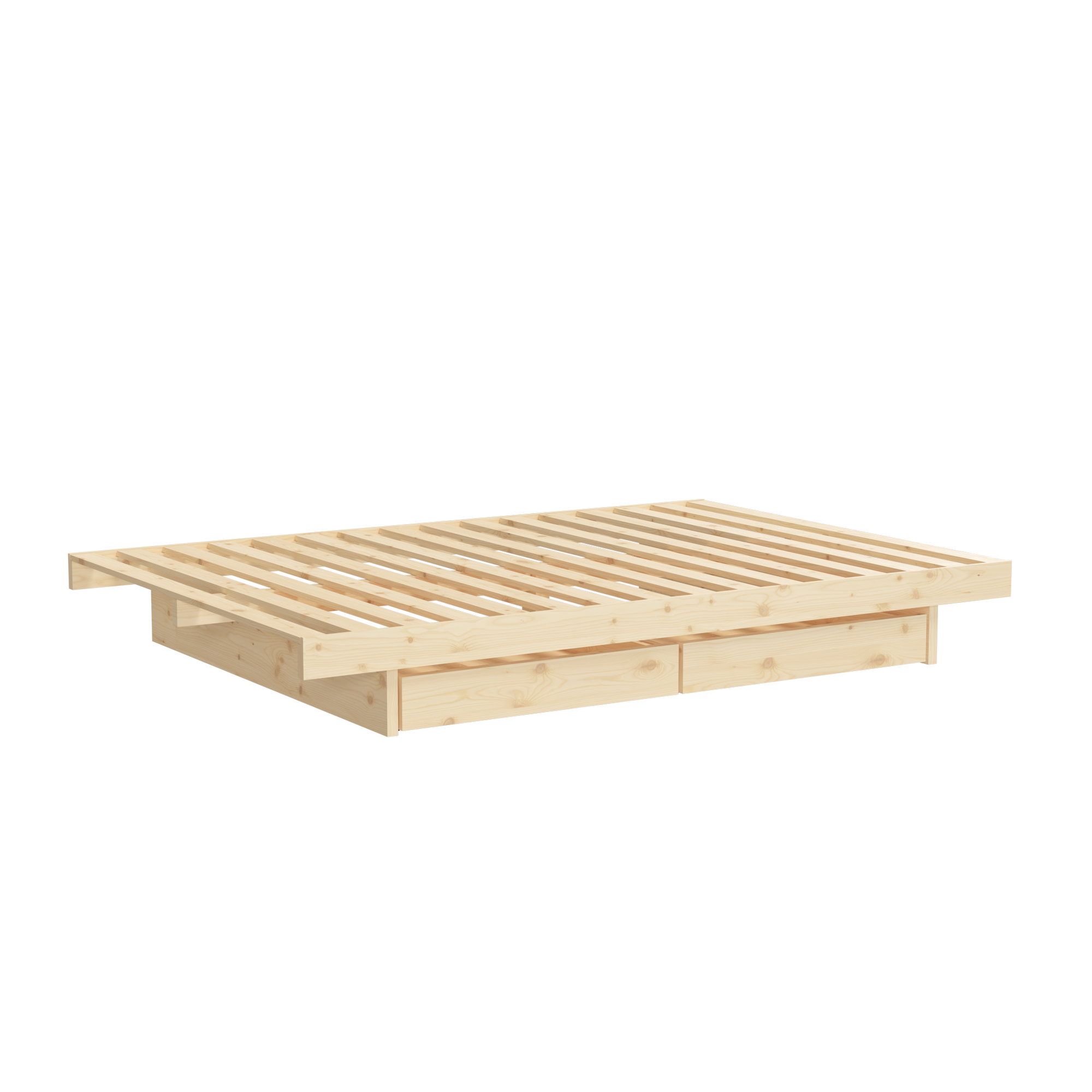 KANSO BED RAW 140 X 200 W. 2 PCS BED ROLLERS RAW
