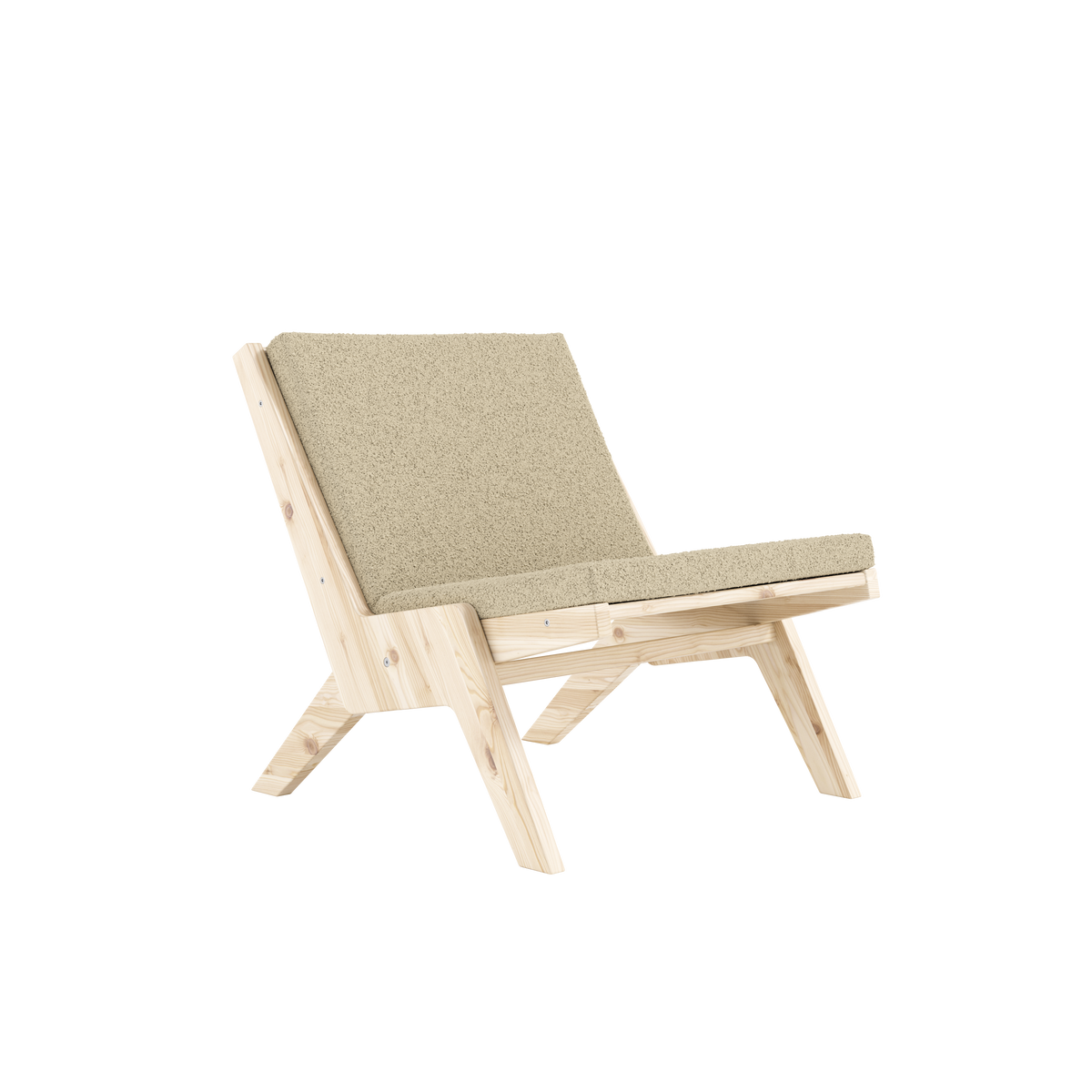 SWAY LOUNGE CHAIR RAW W. PEBBLE BEIGE MATTRESS