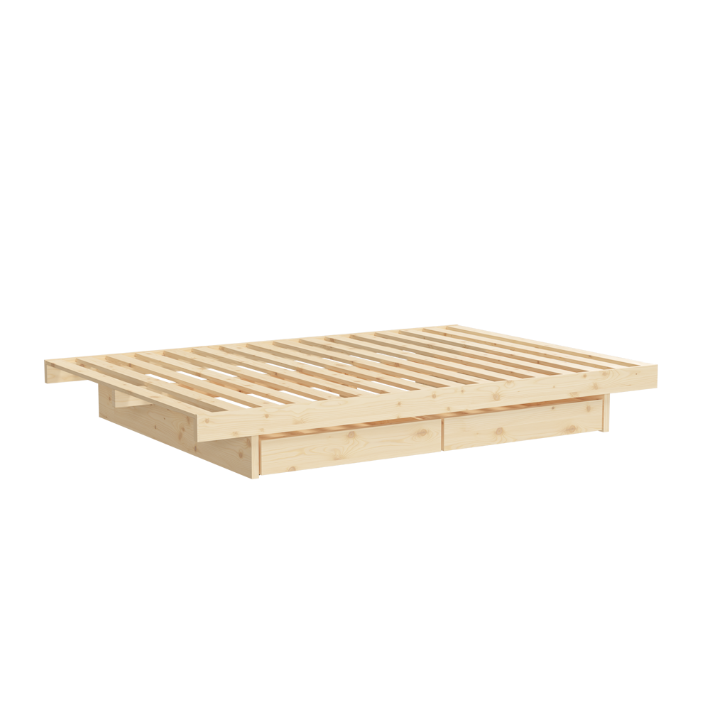 KANSO BED RAW 140 X 200 W. 2 PCS BED ROLLERS RAW
