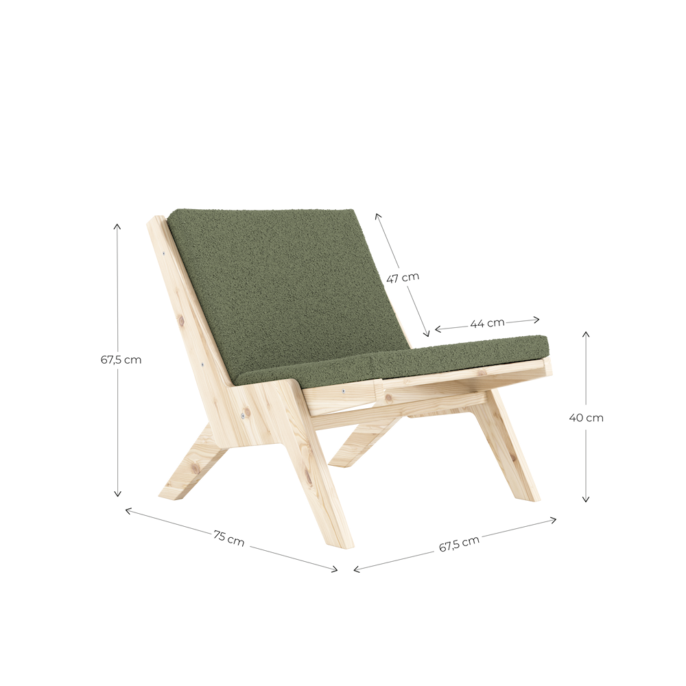 SWAY LOUNGE CHAIR RAW W. PEBBLE BEIGE MATTRESS