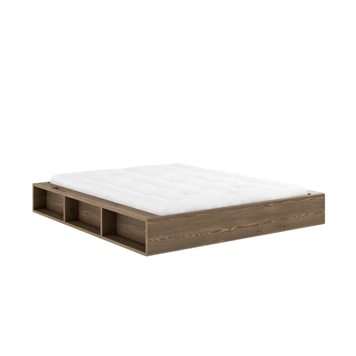 ZIGGY BED CAROB BROWN LACQUERED 160 X 200