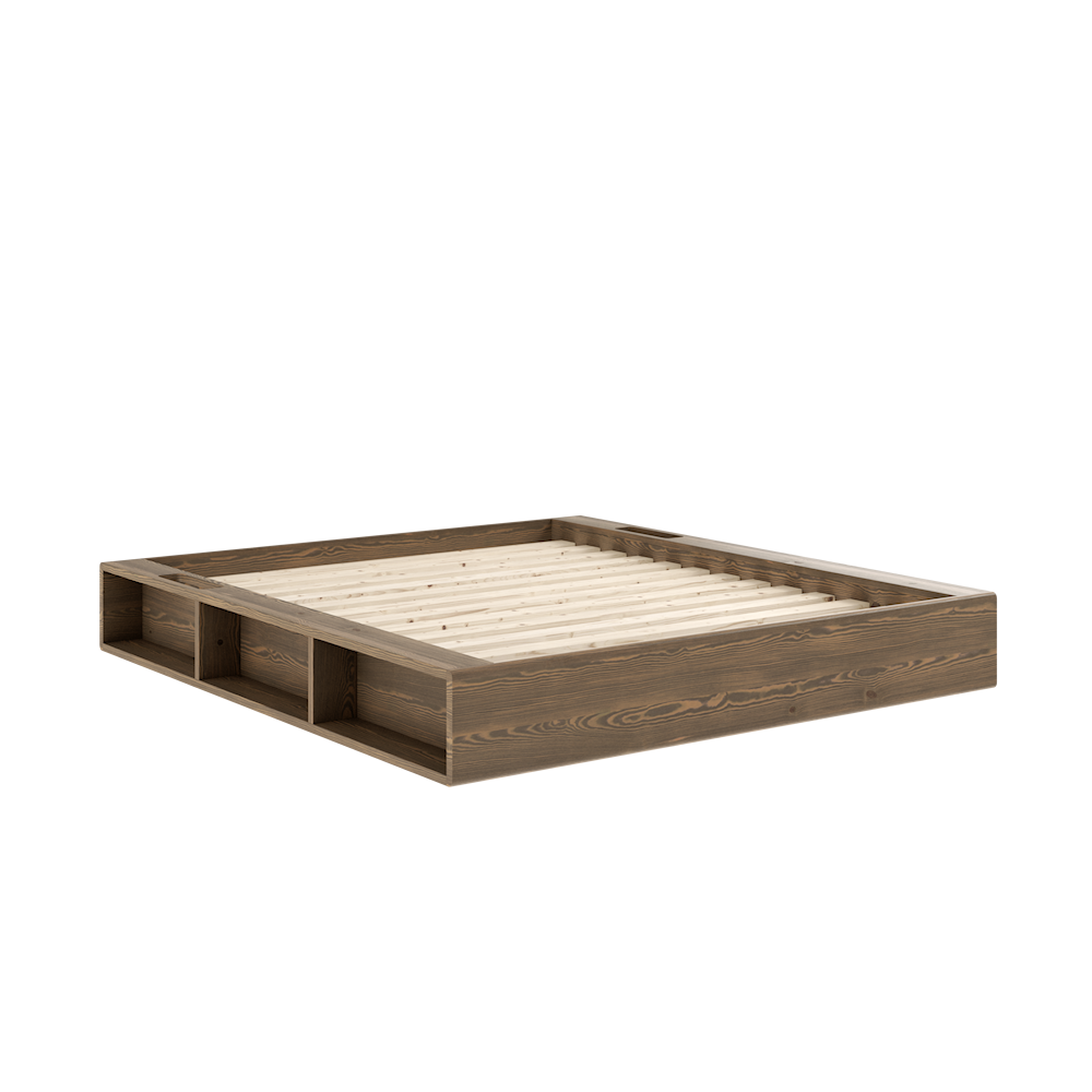 ZIGGY BED CAROB BROWN LACQUERED 160 X 200